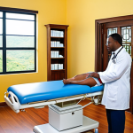 **Image:** A modern, well-equipped private clinic in Jamaica. A doctor is consulting with a well-dressed tourist. The scene conveys high-quality service and a luxurious environment.
    **Keywords:** Jamaica, private clinic, modern, doctor, tourist, consultation, high-quality service, luxury, healthcare tourism.