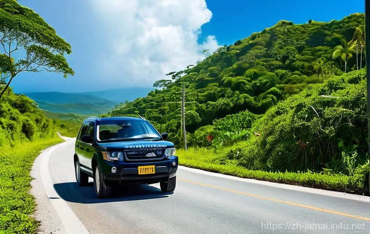 자메이카 도로 교통과 대중교통 - **Prompt 2: Serene Bamboo Rafting on Martha Brae River**
    A tranquil and picturesque scene featur...